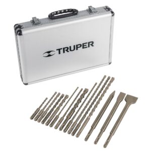 JSDS-15  JUEGO DE BROCAS Y CINCELES SDS PLUS (15 PZA)  TRUPER