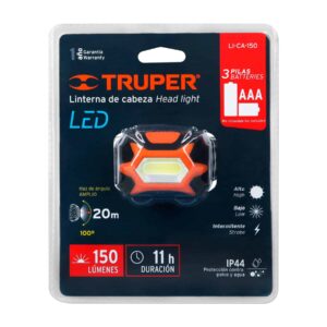 LI-CA-150 LINTERNA PLASTICA P/CABEZA DE 150 LUMENES LED (USA PILAS) TRUPER - Imagen 5