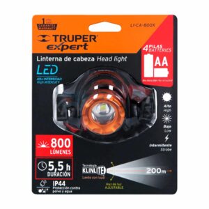 LI-CA-800X LINTERNA P/CABEZA DE 800 LÚMENES 1 LED (USA PILAS) TRUPER ………….XPERT - Imagen 5