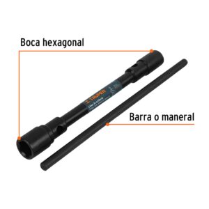 LLAR-9 , LLAVE DE ARTILLERIA 2/BOCAS 1-1/16X1-1/4 TRUPER - Imagen 2
