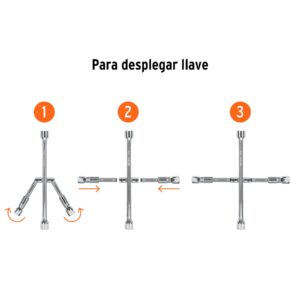 LLCR-14X , LLAVE DE CRUZ PLEGABLE DE 14 BLISTER TRUPER - Imagen 2