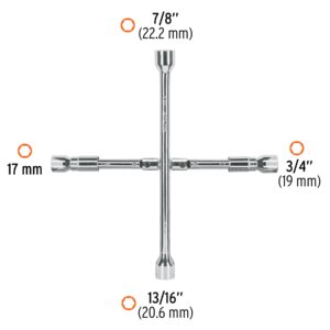 LLCR-14X , LLAVE DE CRUZ PLEGABLE DE 14 BLISTER TRUPER - Imagen 3