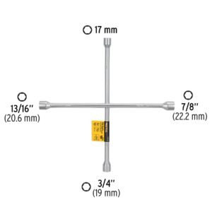 LLCR-18P , LLAVE DE CRUZ CROMADA 18 UNIVERSAL  PRETUL        MASTERF5 - Imagen 2