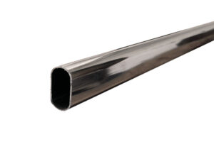 TUBO CORTINERO OVALADO DE ACERO CROMADO 2.44 ML  4304