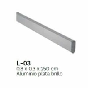 MOLDURA L-03 PLB ALUMINIO PLATA BRILLO CASTEL