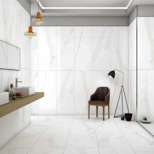 PISO PORCELANICO STATUARIO GOLDEN 120  BLANCO 60X120 CMS (CAJA 1.44MT2) CASTEL