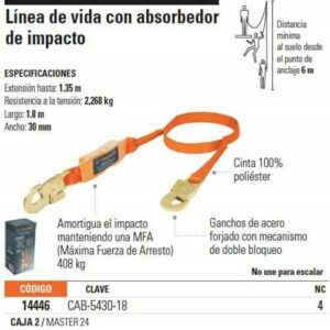 CAB-5430-18 LINEA DE VIDA 100% NYLON PLA TRUPER